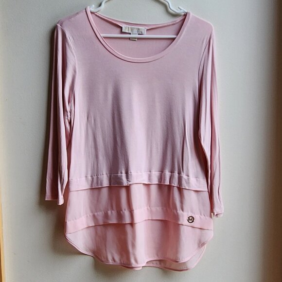 MICHAEL Michael Kors Pink Layered Scoop Neck Blouse Size Small - Picture 8 of 16
